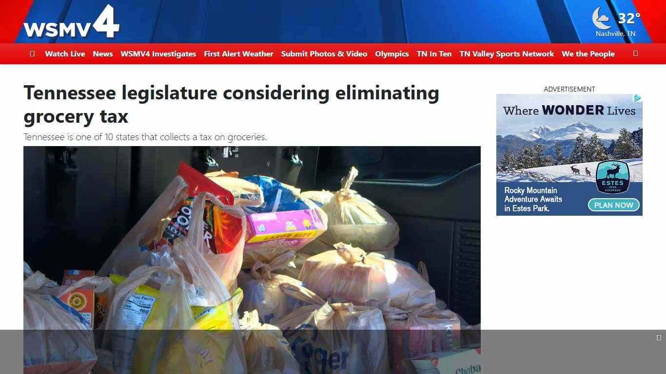 Tennessee legislature considering eliminating grocery tax
